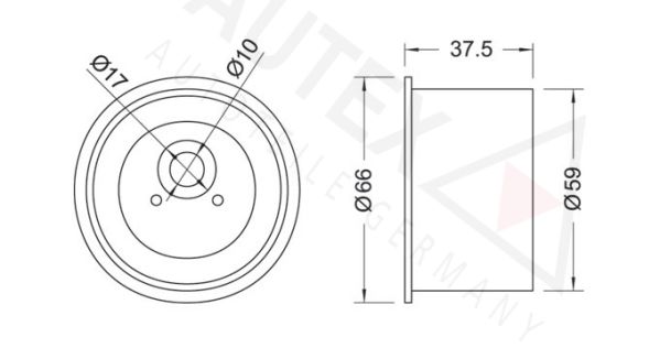 AUTEX kreipiantysis skriemulys, paskirstymo diržas 651857