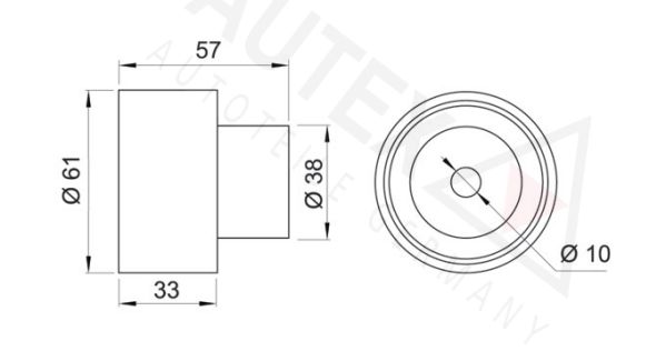 AUTEX kreipiantysis skriemulys, paskirstymo diržas 651929