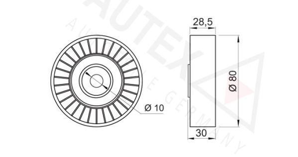 AUTEX kreipiantysis skriemulys, V formos rumbuotas dirža 651948