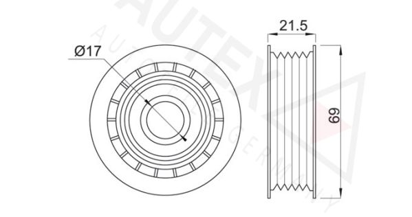 AUTEX Паразитный / ведущий ролик, поликлиновой ремень 652035