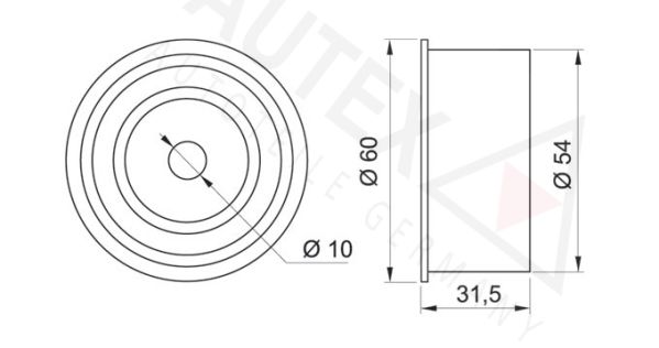 AUTEX kreipiantysis skriemulys, paskirstymo diržas 654156