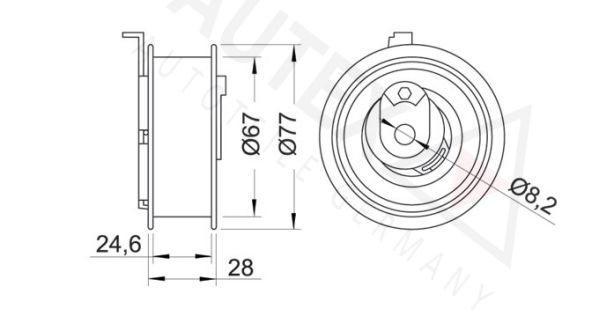 AUTEX Натяжной ролик, ремень ГРМ 654217