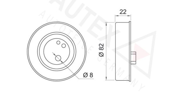 AUTEX Натяжной ролик, ремень ГРМ 654220