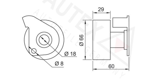 AUTEX Натяжной ролик, ремень ГРМ 654228