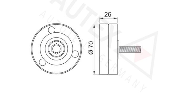 AUTEX kreipiantysis skriemulys, V formos rumbuotas dirža 654336