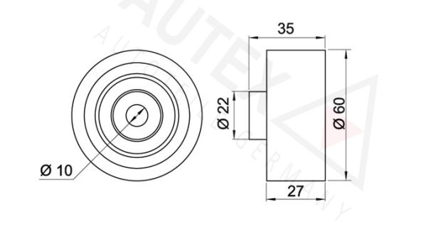 AUTEX kreipiantysis skriemulys, V formos rumbuotas dirža 654392