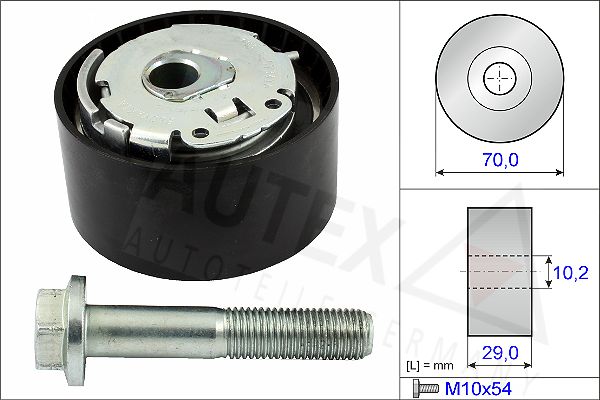 AUTEX Натяжной ролик, ремень ГРМ 654698