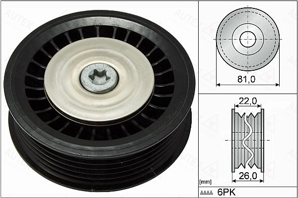 AUTEX Паразитный / ведущий ролик, поликлиновой ремень 654861