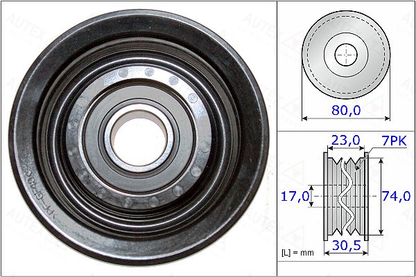 AUTEX kreipiantysis skriemulys, V formos rumbuotas dirža 654874