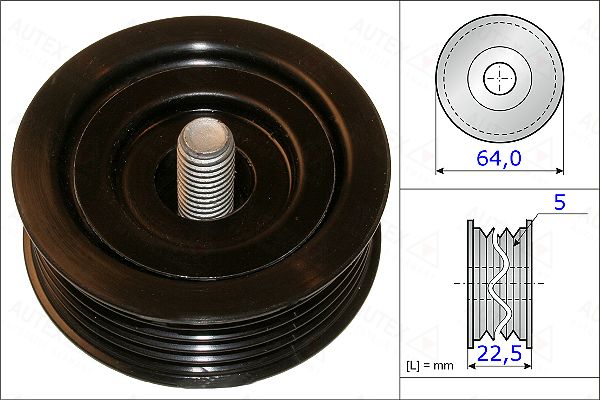 AUTEX kreipiantysis skriemulys, V formos rumbuotas dirža 654876