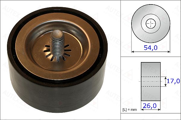 AUTEX kreipiantysis skriemulys, V formos rumbuotas dirža 654879