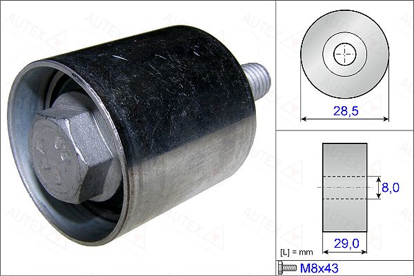 AUTEX kreipiantysis skriemulys, paskirstymo diržas 654902