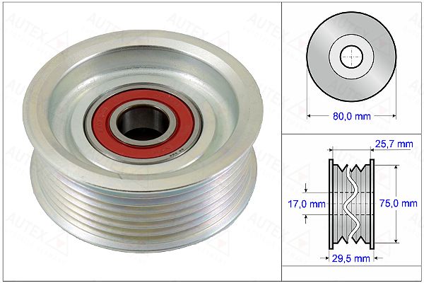 AUTEX kreipiantysis skriemulys, V formos rumbuotas dirža 654909