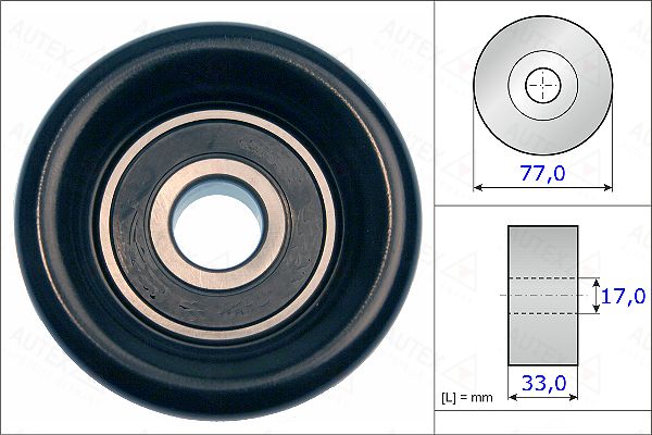 AUTEX kreipiantysis skriemulys, V formos rumbuotas dirža 654983