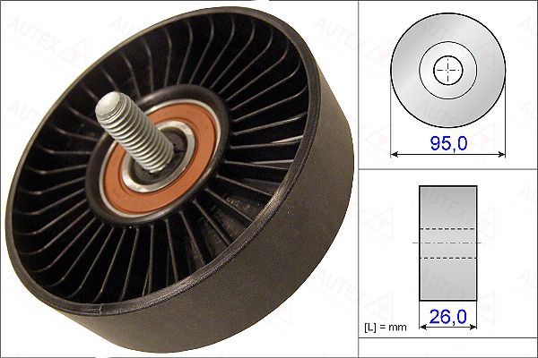 AUTEX kreipiantysis skriemulys, V formos rumbuotas dirža 654998