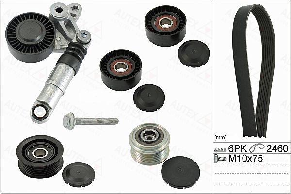 AUTEX V formos rumbuotas diržas, komplektas 702880