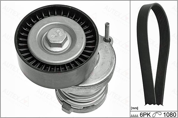 AUTEX V formos rumbuotas diržas, komplektas 702883