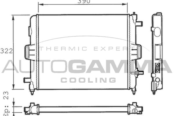 AUTOGAMMA Радиатор, охлаждение двигателя 100149
