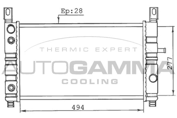 AUTOGAMMA Радиатор, охлаждение двигателя 100354