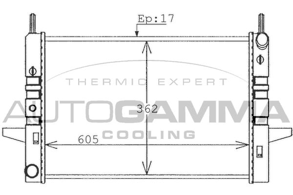 AUTOGAMMA Радиатор, охлаждение двигателя 100386