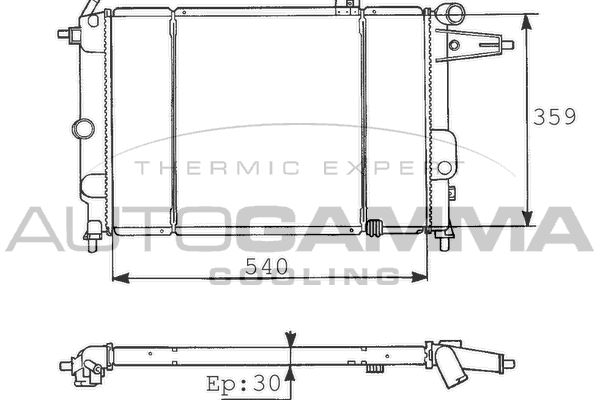 AUTOGAMMA Радиатор, охлаждение двигателя 100670