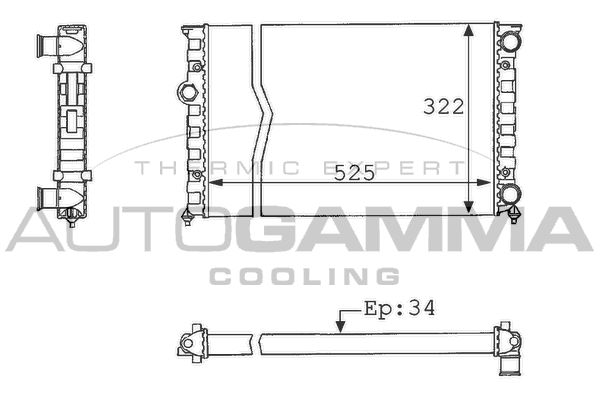 AUTOGAMMA Радиатор, охлаждение двигателя 101058