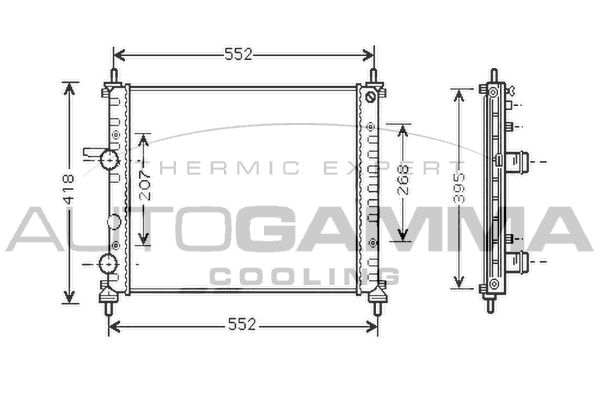 AUTOGAMMA Радиатор, охлаждение двигателя 104260