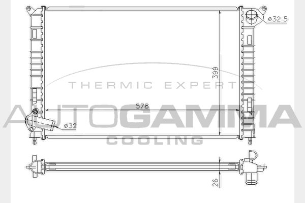 AUTOGAMMA Радиатор, охлаждение двигателя 104289