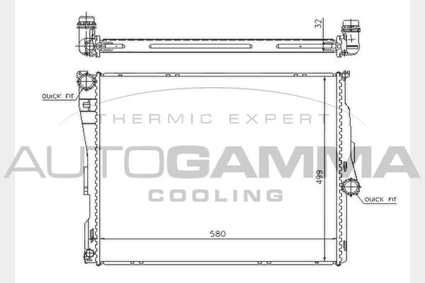 AUTOGAMMA Радиатор, охлаждение двигателя 104501