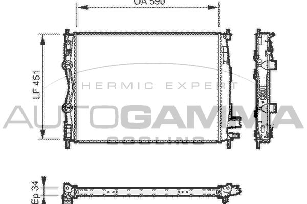 AUTOGAMMA Радиатор, охлаждение двигателя 104530