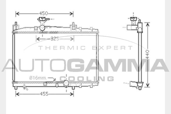 AUTOGAMMA radiatorius, variklio aušinimas 104571