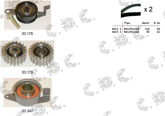 AUTOKIT paskirstymo diržo komplektas 04.5010S