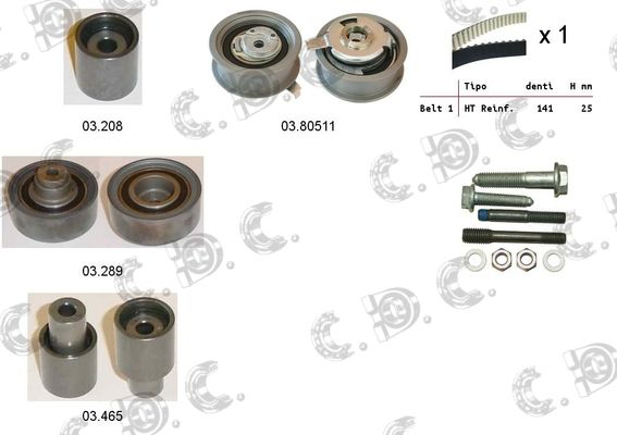 AUTOKIT paskirstymo diržo komplektas 04.5023