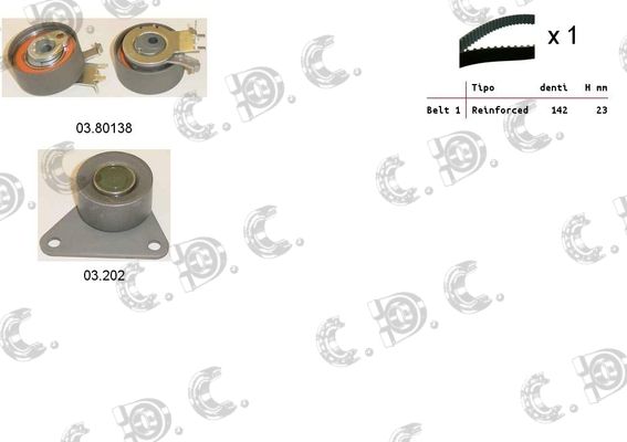 AUTOKIT paskirstymo diržo komplektas 04.5102