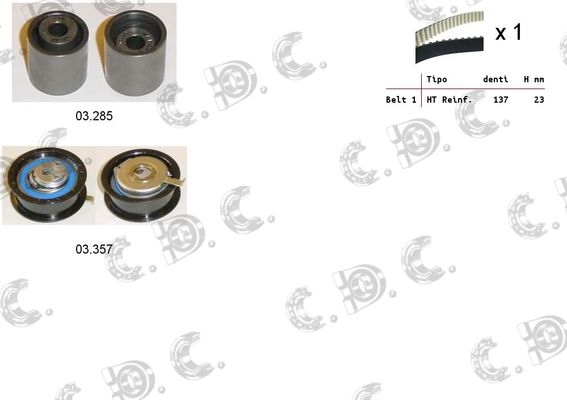 AUTOKIT paskirstymo diržo komplektas 04.5127