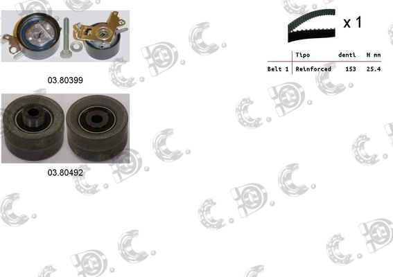 AUTOKIT paskirstymo diržo komplektas 04.5137