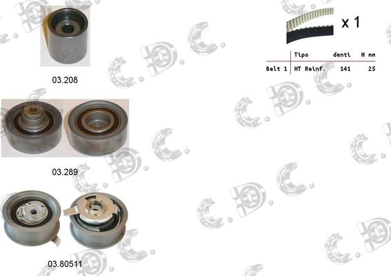 AUTOKIT paskirstymo diržo komplektas 04.5142