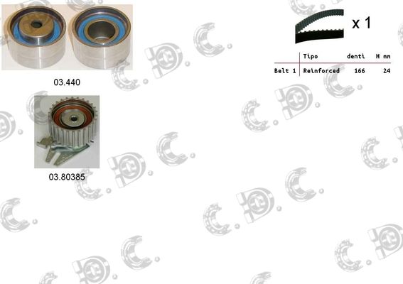 AUTOKIT paskirstymo diržo komplektas 04.5217