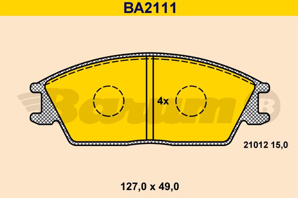 BARUM stabdžių trinkelių rinkinys, diskinis stabdys BA2111