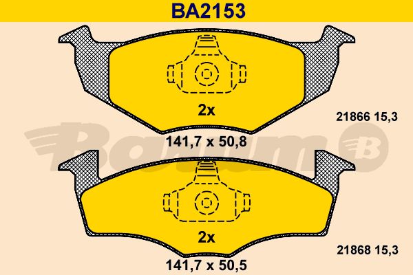 BARUM Комплект тормозных колодок, дисковый тормоз BA2153