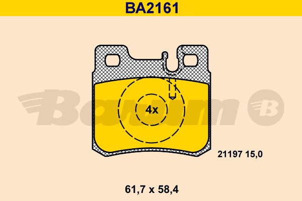 BARUM Комплект тормозных колодок, дисковый тормоз BA2161