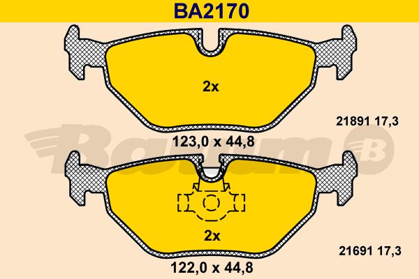 BARUM stabdžių trinkelių rinkinys, diskinis stabdys BA2170