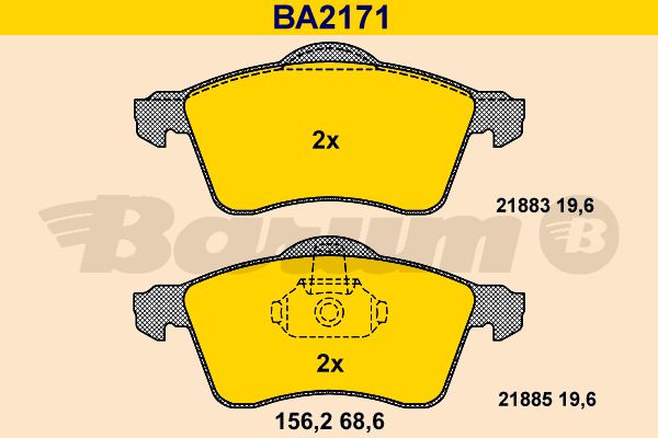 BARUM Комплект тормозных колодок, дисковый тормоз BA2171