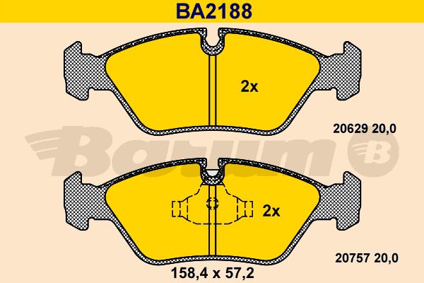 BARUM Комплект тормозных колодок, дисковый тормоз BA2188