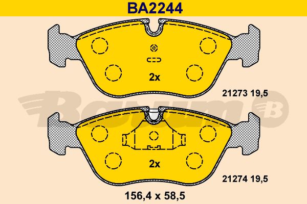 BARUM Комплект тормозных колодок, дисковый тормоз BA2244