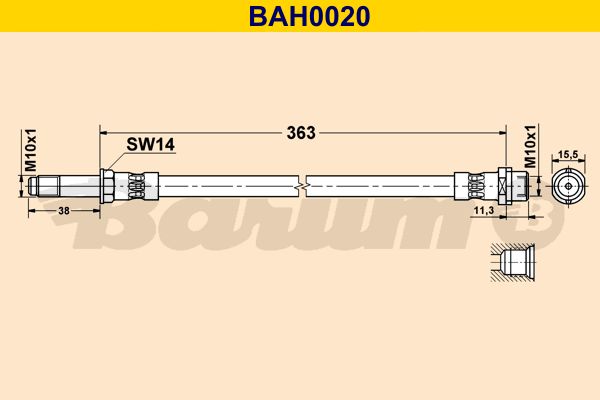 BARUM stabdžių žarnelė BAH0020