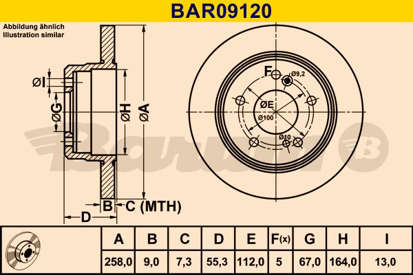 BARUM stabdžių diskas BAR09120