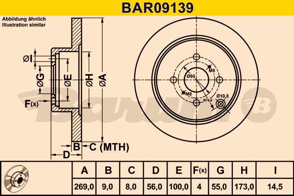 BARUM Тормозной диск BAR09139
