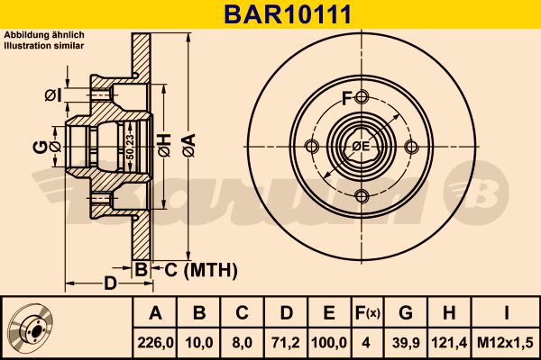 BARUM stabdžių diskas BAR10111
