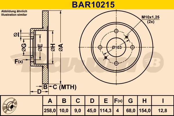 BARUM Тормозной диск BAR10215
